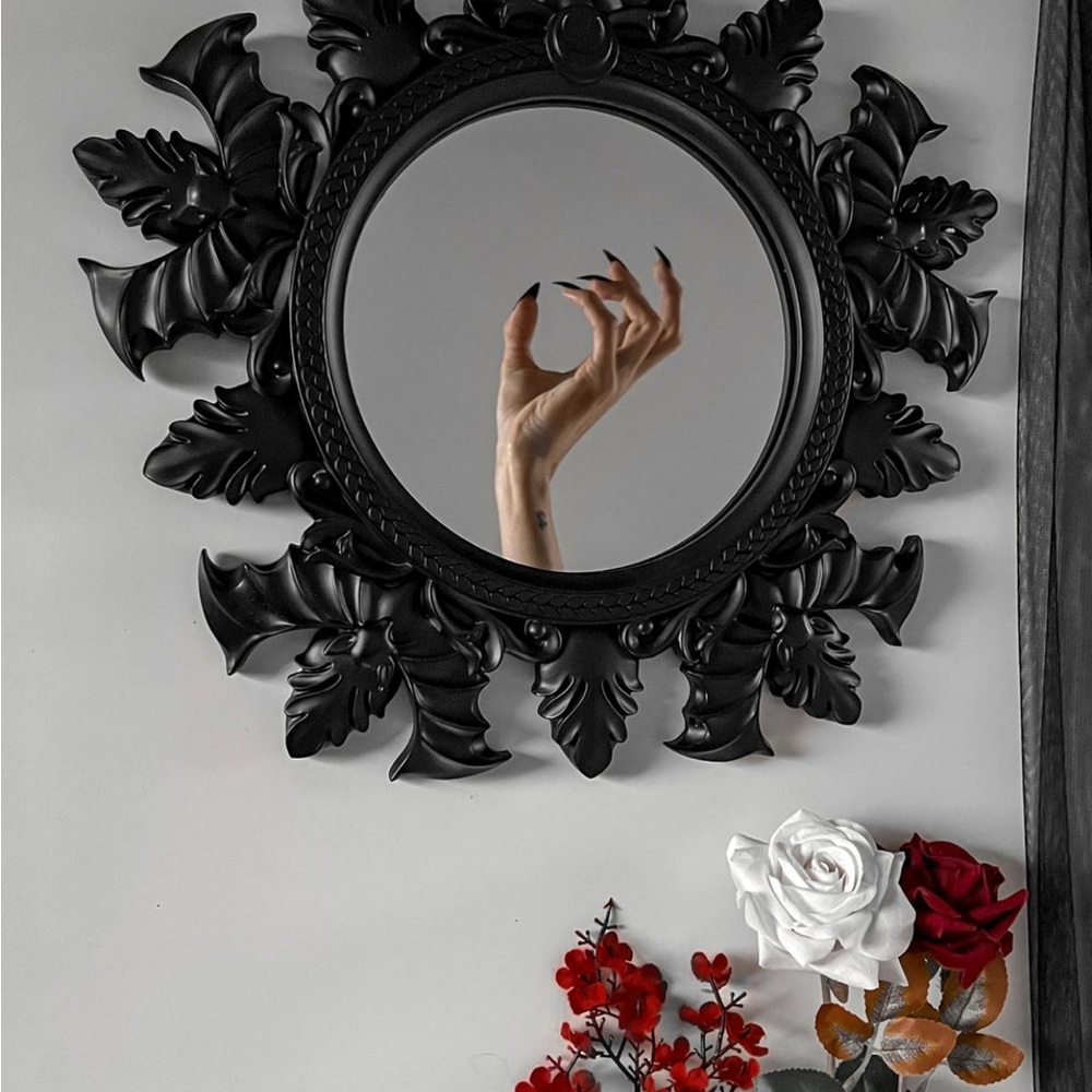 Elegant “Noctera” Black Gothic Style Wall Mirror